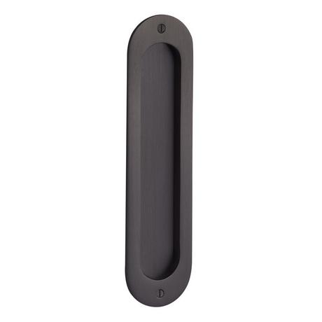 Elongated Oval Recessed Brass Pocket Door Pull