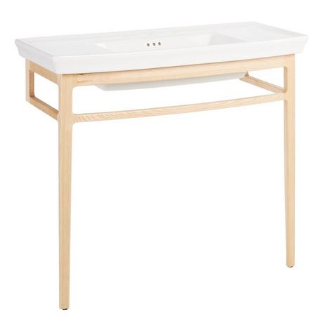 Olney Console Sink with Wood Stand - Light Ash