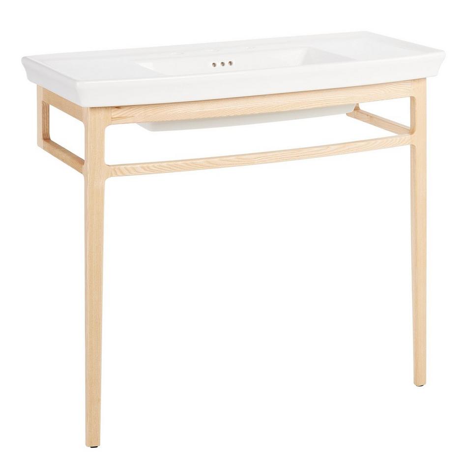 Olney Console Sink with Wood Stand - Light Ash, , large image number 1
