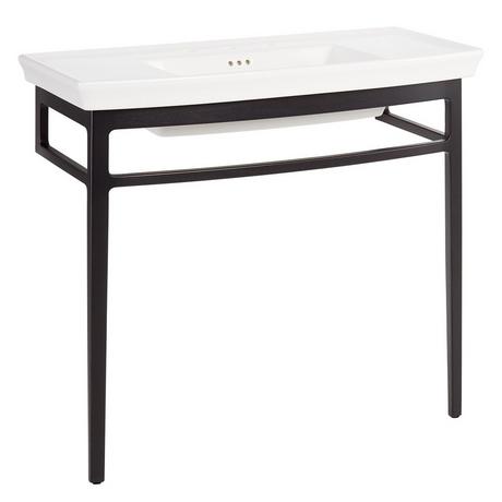 Olney Console Sink with Wood Stand - Charred Mahogany