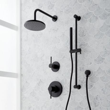 Lexia Pressure Balance Shower System with Slide Bar and Hand Shower