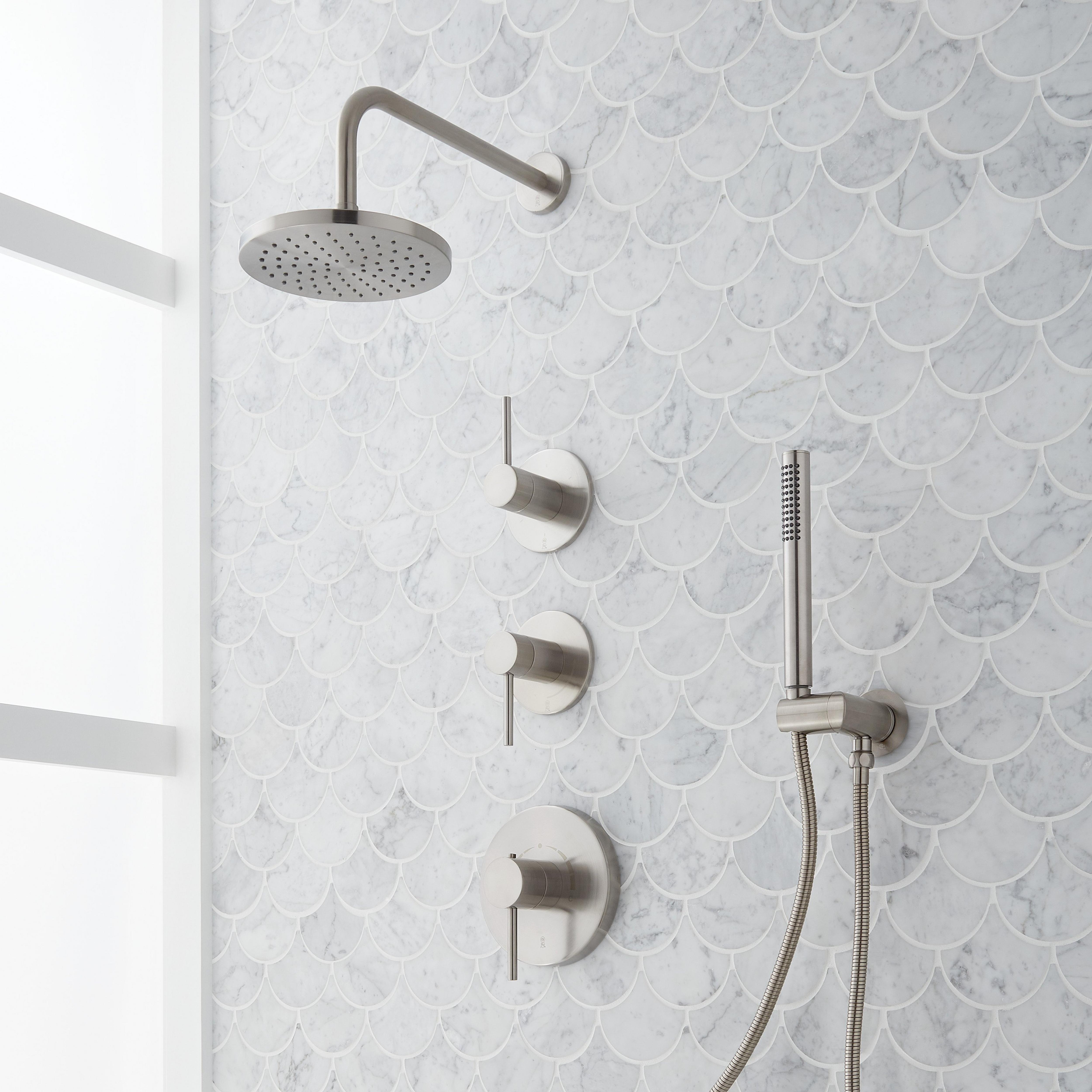 brushed nicken thermostatic shower system