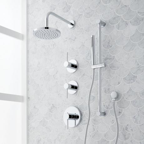 Lexia Thermostatic Shower System with Slide Bar and Hand Shower
