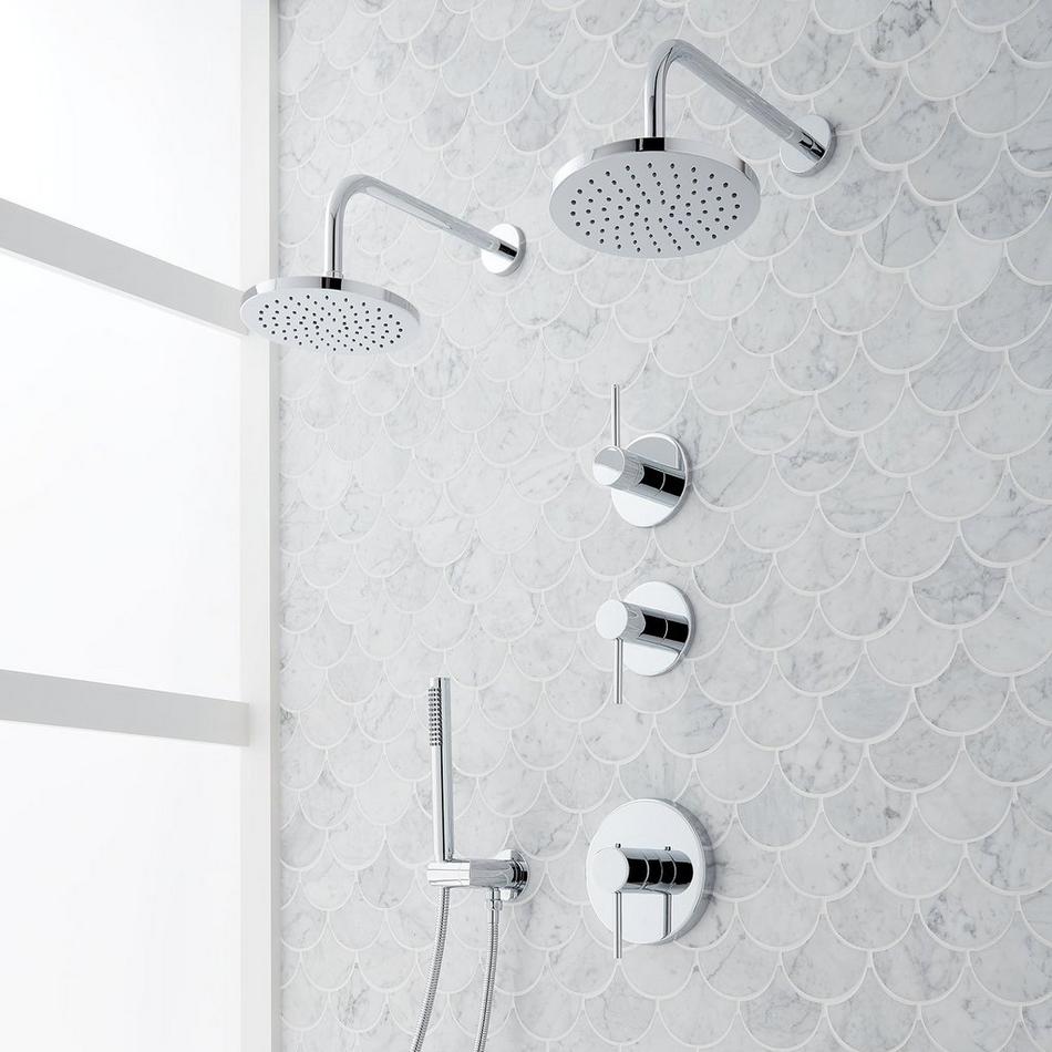 8/10 Chrome Rainfall Shower Set System Thermostatic With Hand Shower