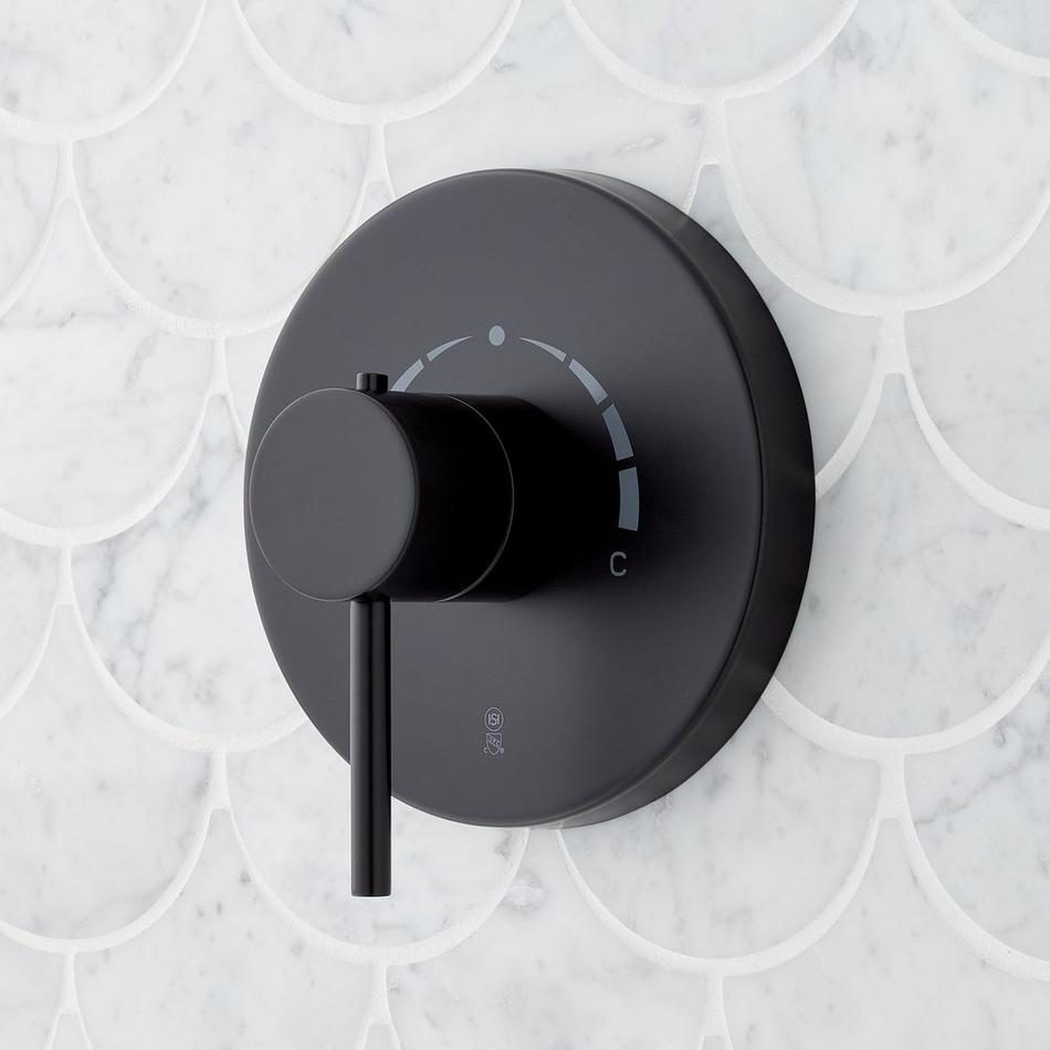 Lexia Thermostatic Shower System with Dual Showerheads, Slide Bar and Hand Shower - Matte Black, , large image number 3