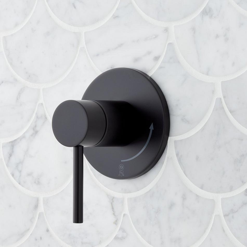 Lexia Thermostatic Shower System with Dual Showerheads, Slide Bar and Hand Shower - Matte Black, , large image number 2