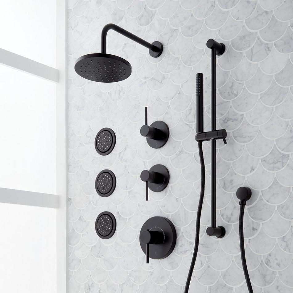 Lexia Thermostatic Shower System with 3 Body Sprays, Slide Bar and Hand Shower, , large image number 3