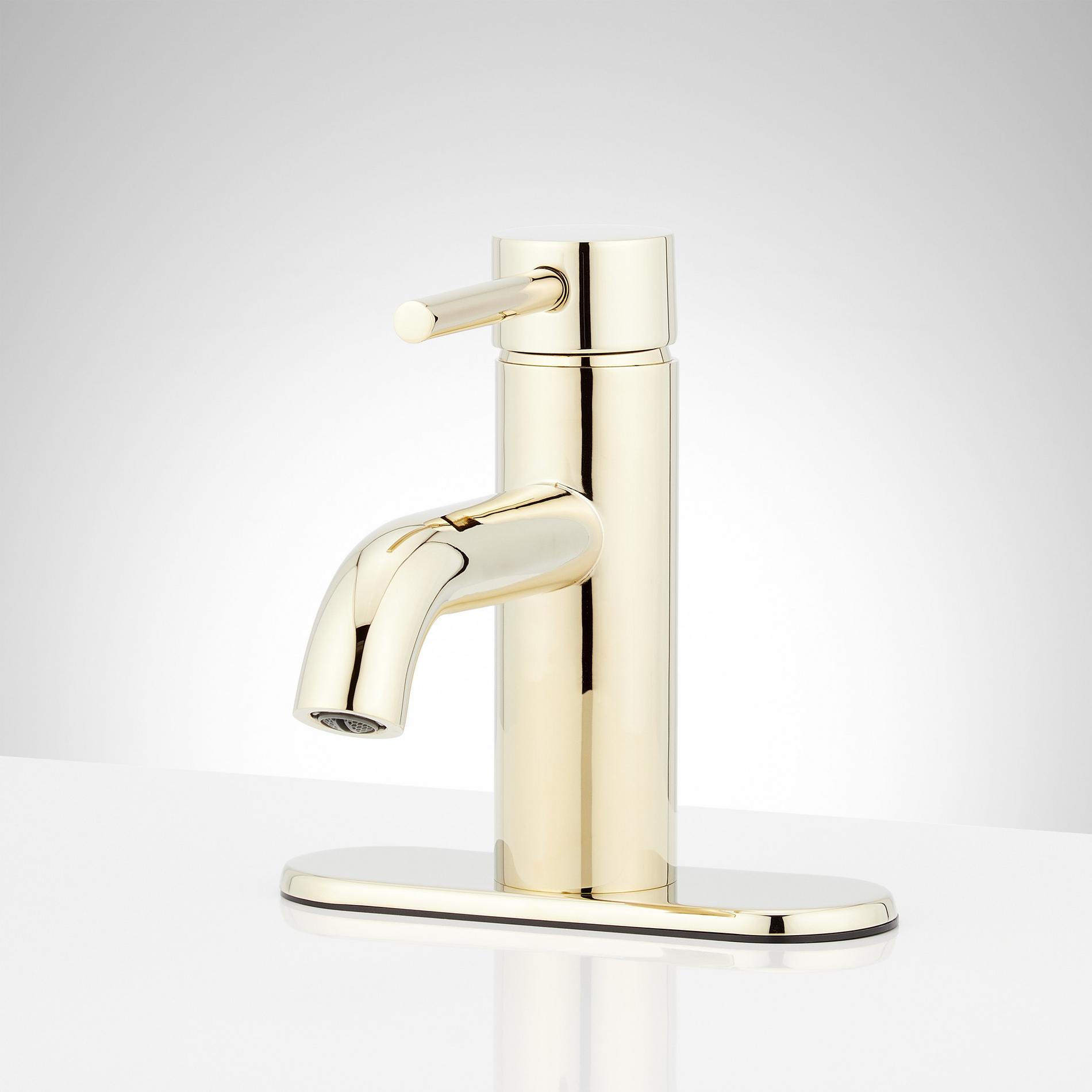 Lexia Single-Hole Bathroom Faucet with Deck Plate | Signature Hardware