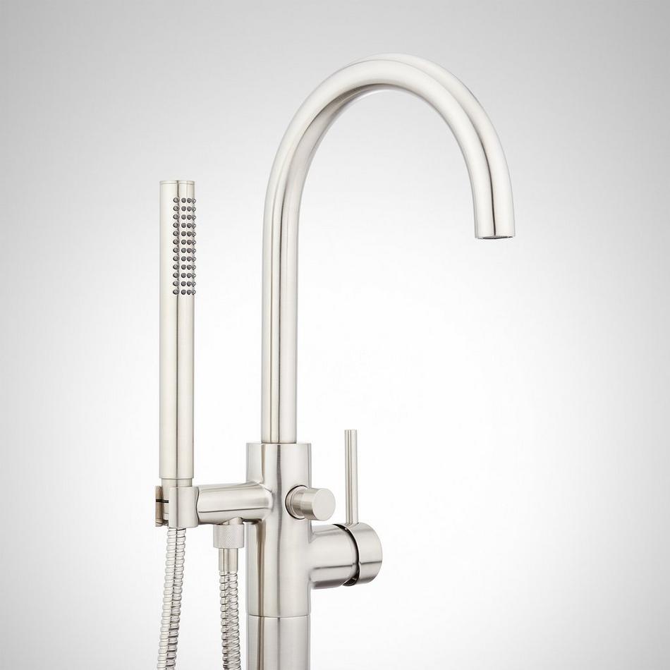 Lexia Freestanding Tub Faucet with Hand Shower and Rough-In Valve with Stops - Brushed Nickel, , large image number 1