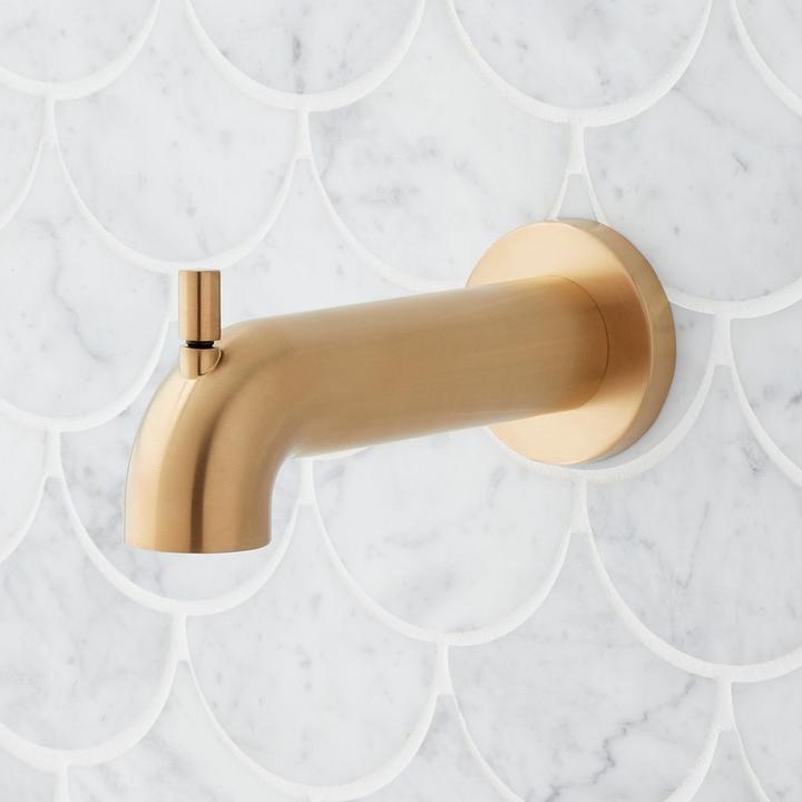 Lexia Tub Spout with Diverter in Brushed Gold