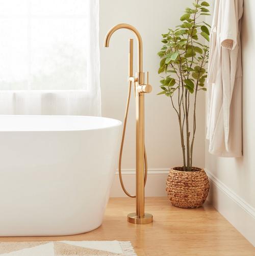 gold freestanding tub faucet