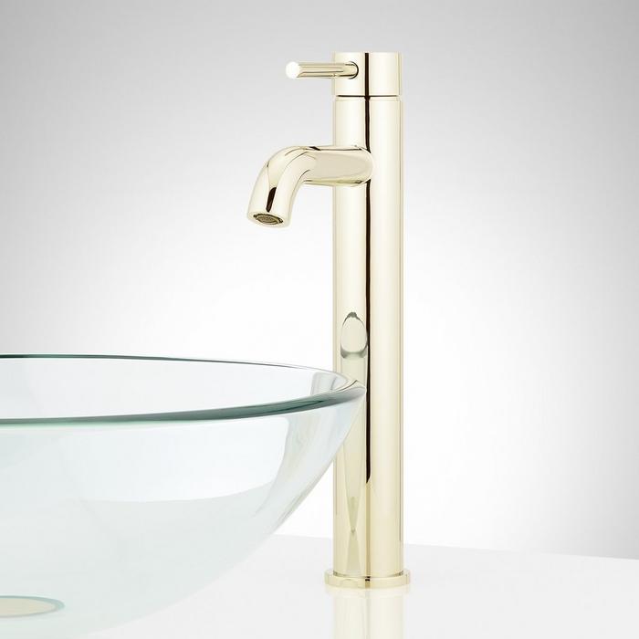 Lexia Single-Hole Vessel Faucet in Polished Brass