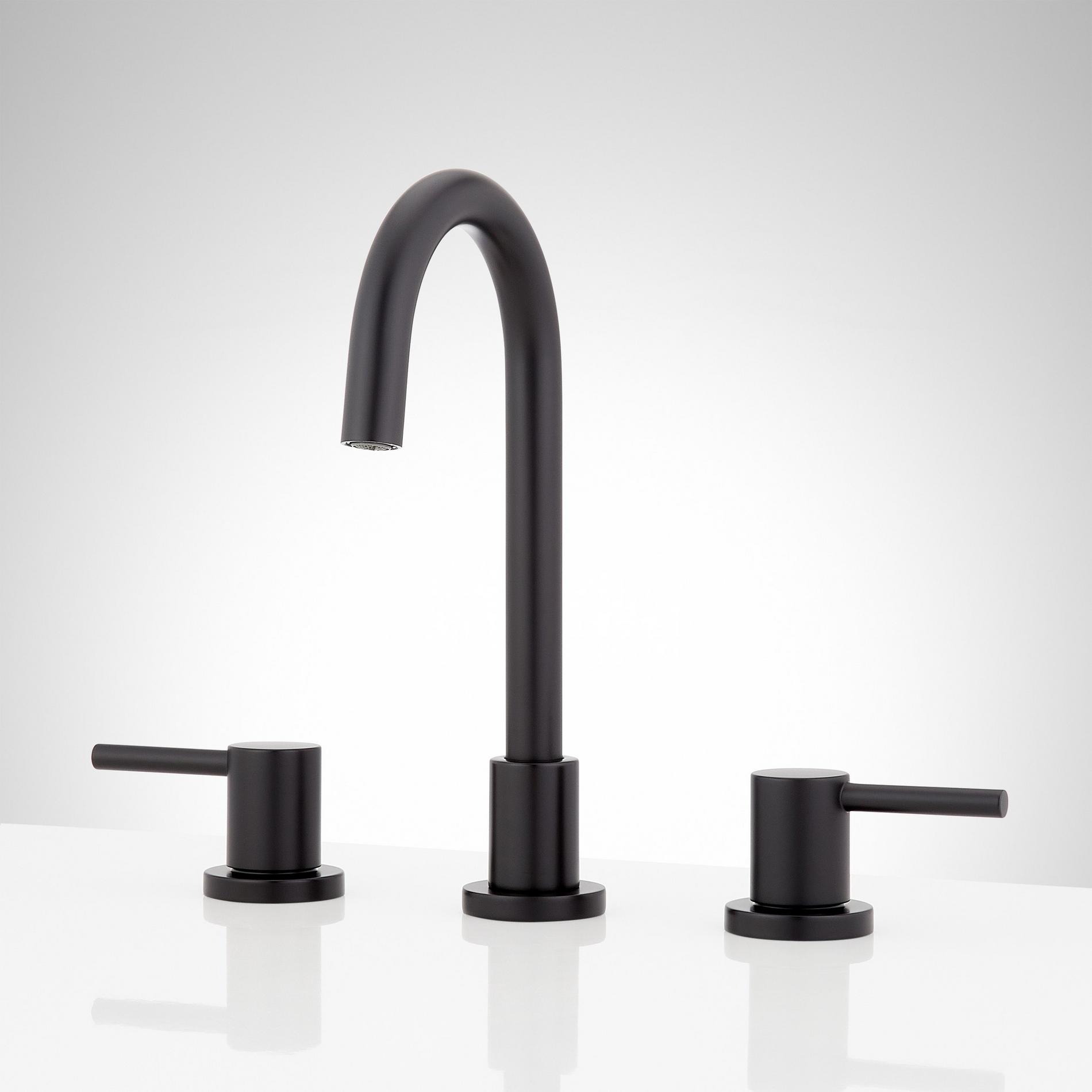 Lexia Widespread Gooseneck Bathroom Faucet - Matte Black | Signature ...