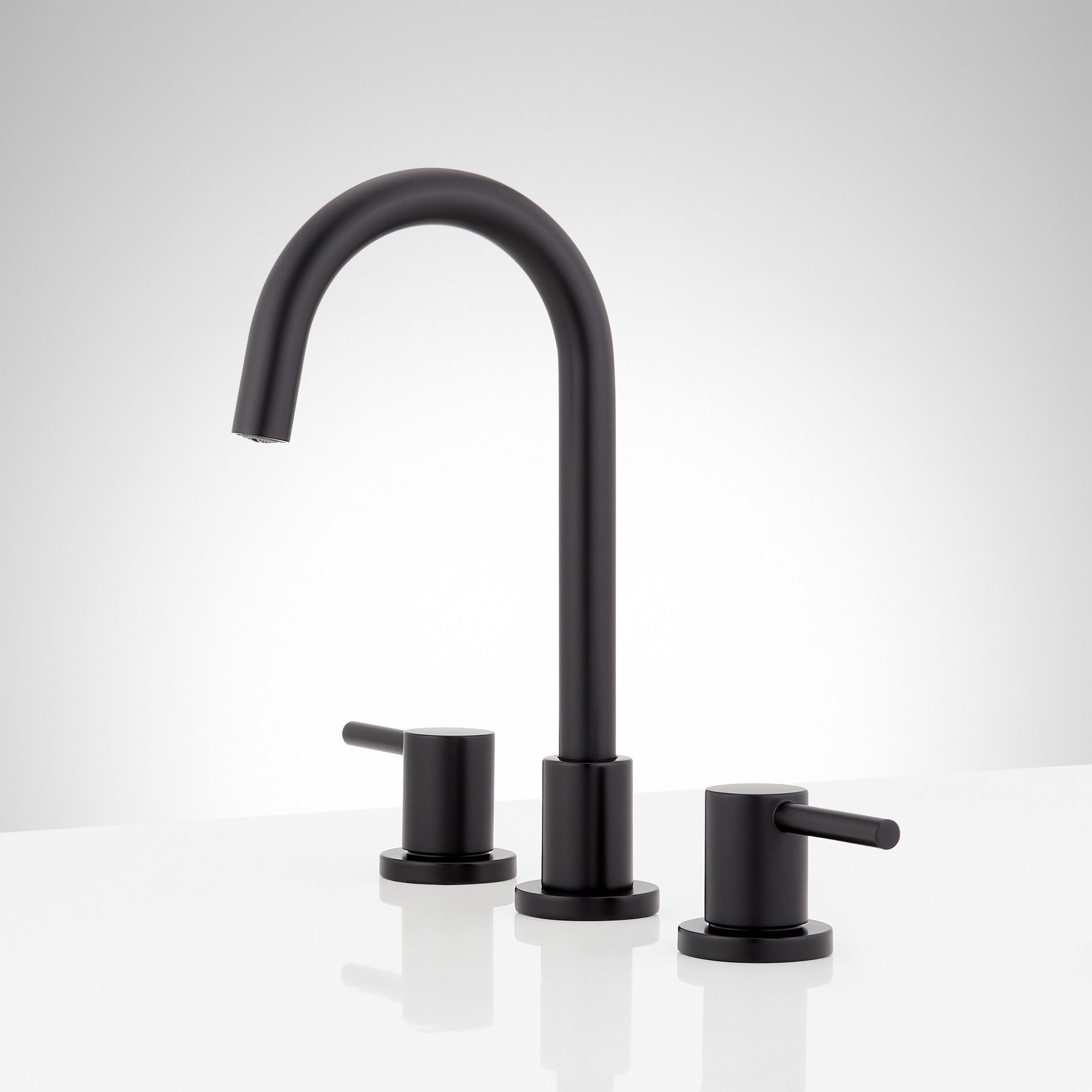 Lexia Widespread Gooseneck Bathroom Faucet - Matte Black | Signature Hardware