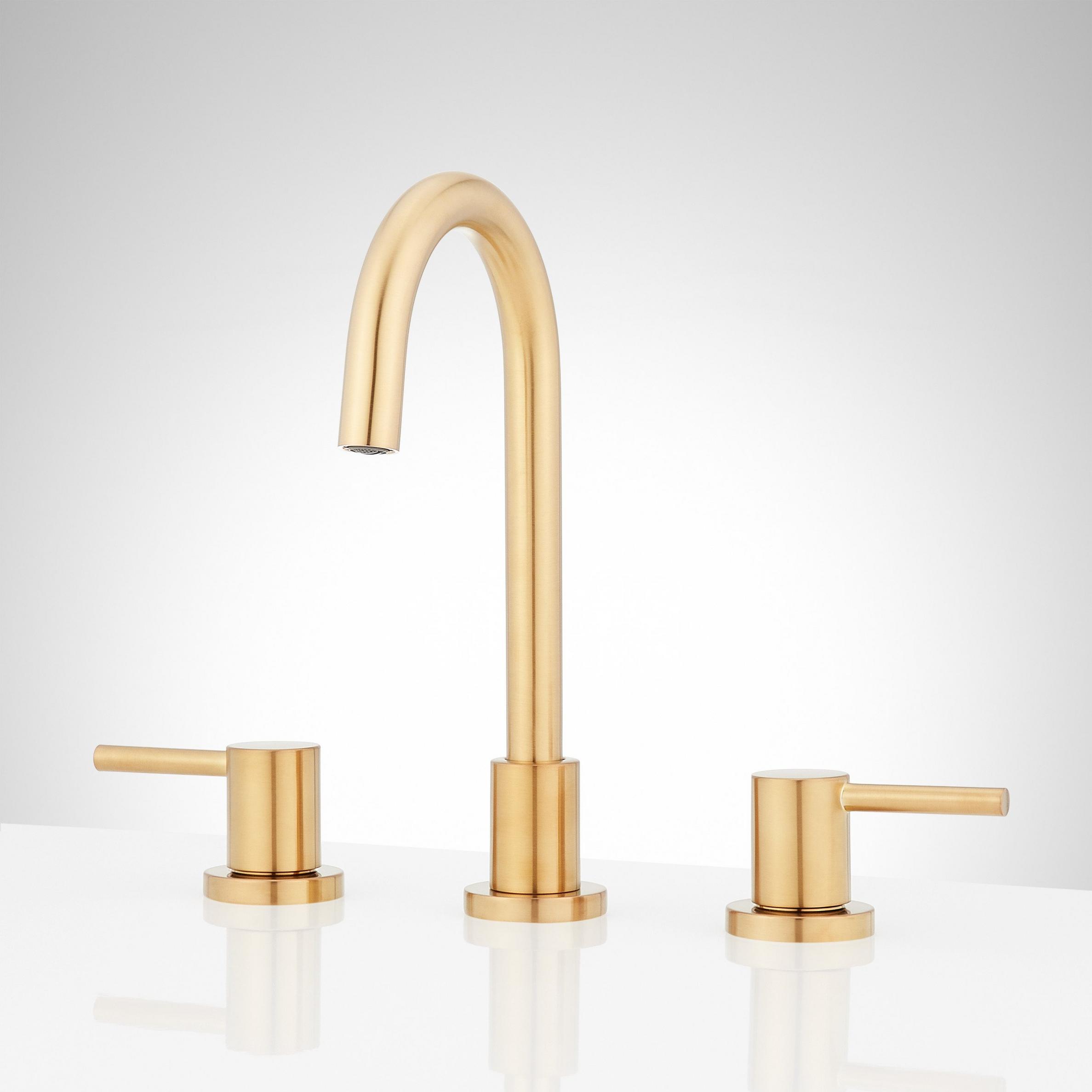 Lexia Widespread Gooseneck Bathroom Faucet - Brushed Gold | Signature ...