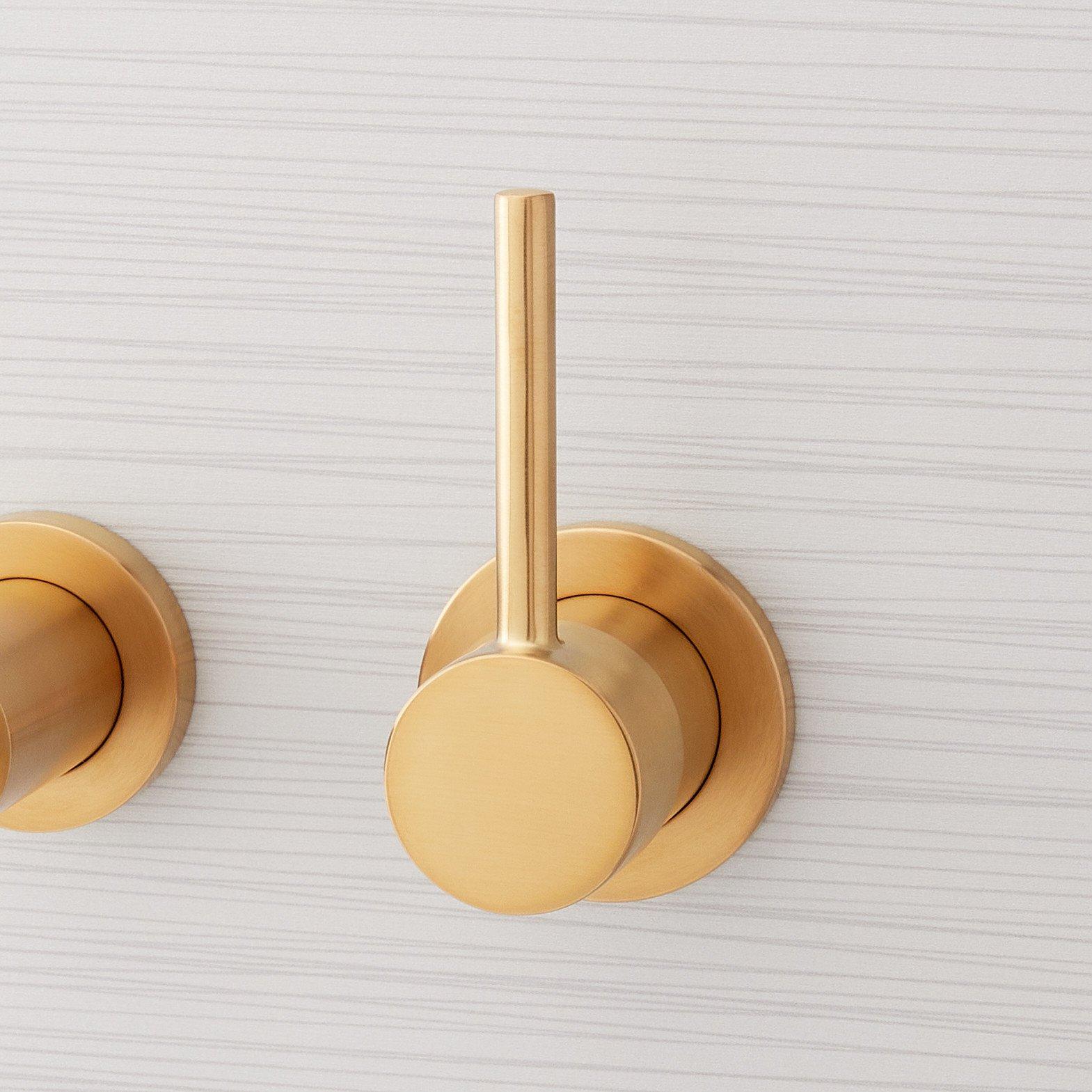 Delta Stryke Wall Mount Bathroom Faucet In Champagne Bronze Gold - Trim Only, Valve Sold Separately - View #8
