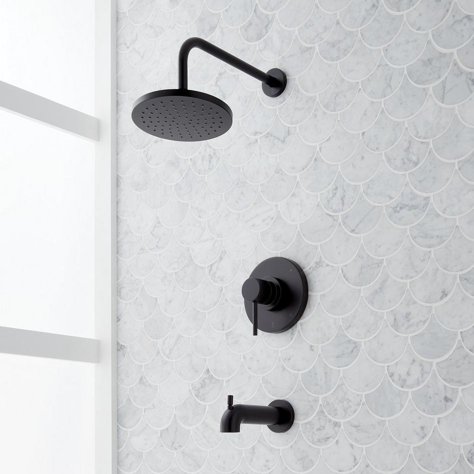 Lexia Pressure Balance Tub and Shower Set - Matte Black, , large image number 0