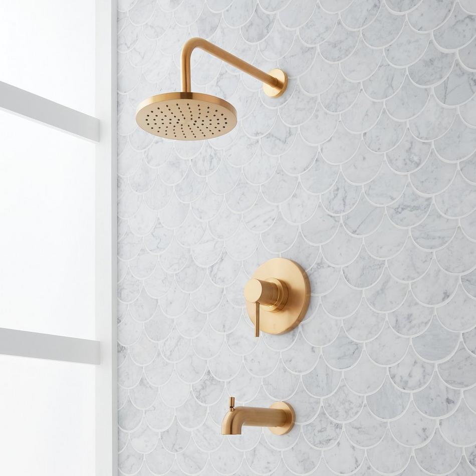 Lexia Pressure Balance Tub and Shower Set - Brushed Gold, , large image number 0