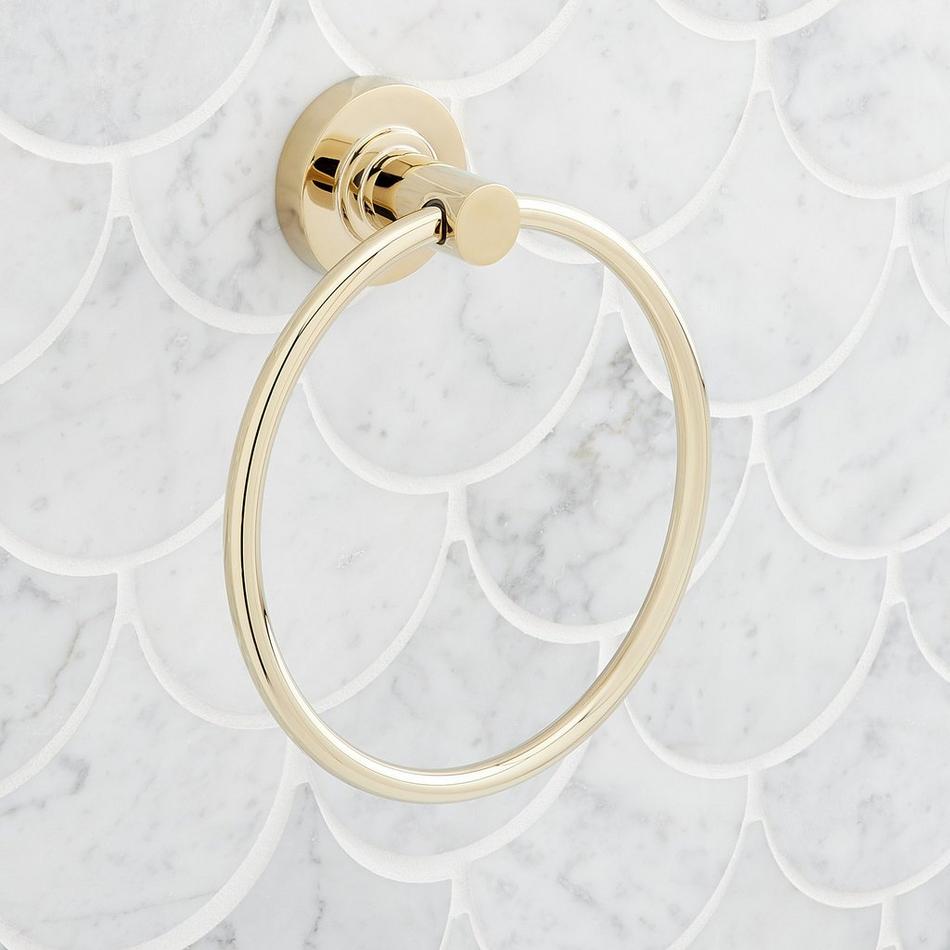 Lexia Towel Ring - Polished Brass, , large image number 1