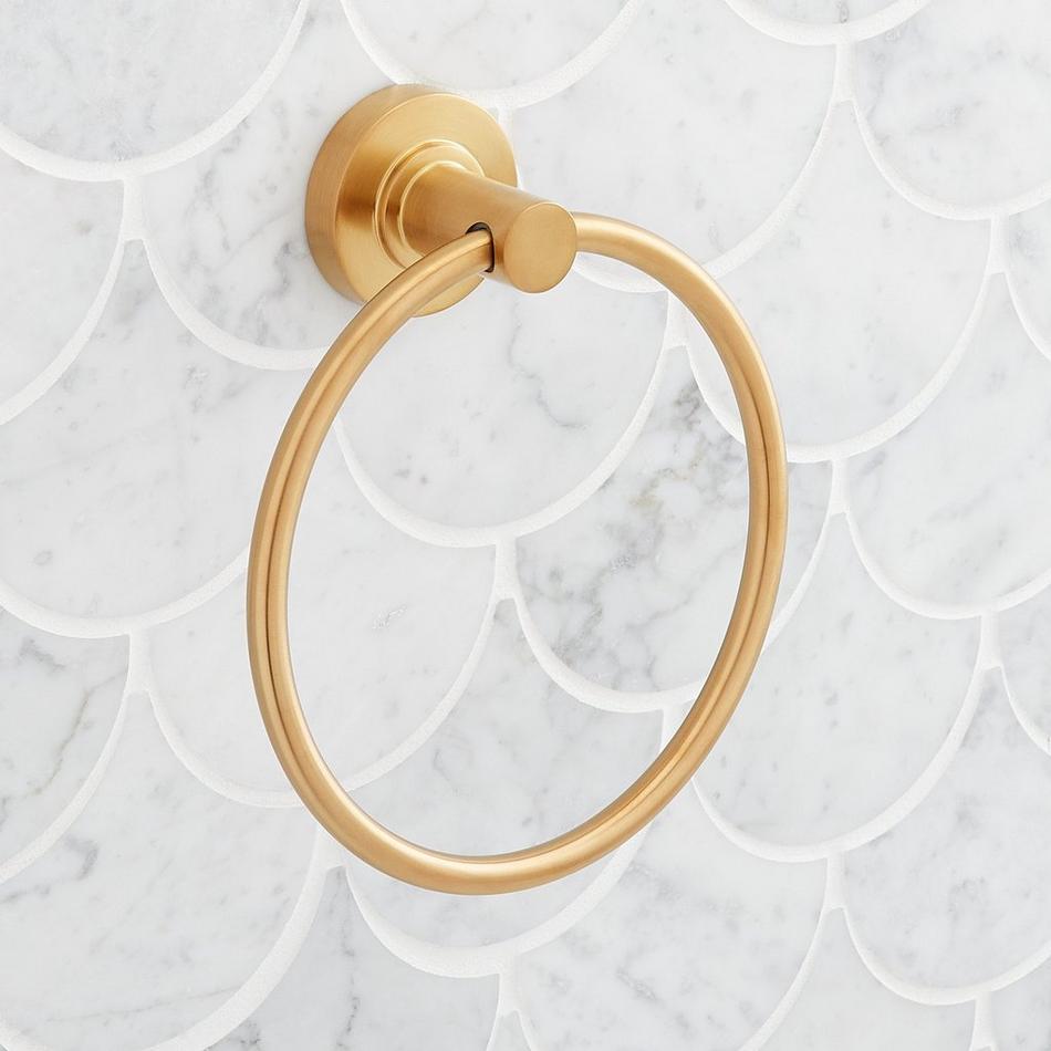 Lexia Towel Ring - Brushed Gold, , large image number 1