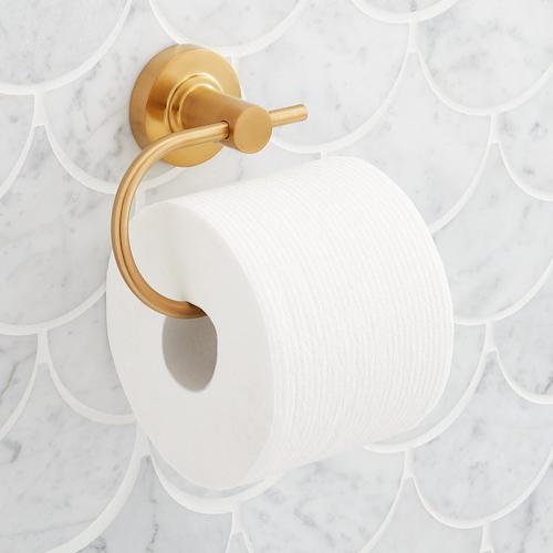 Lexia Toilet Paper Holder in Brushed Gold