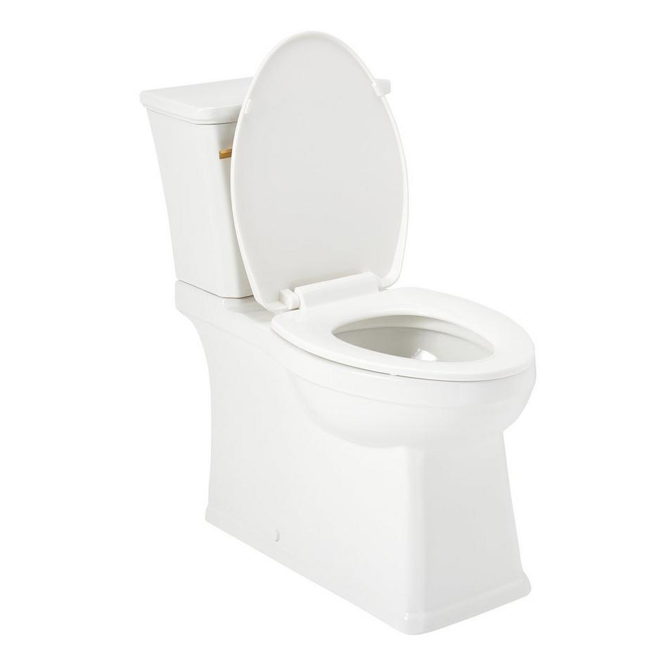 Benbrook Two-Piece Skirted Elongated Toilet - Brushed Gold Tank Handle, , large image number 2