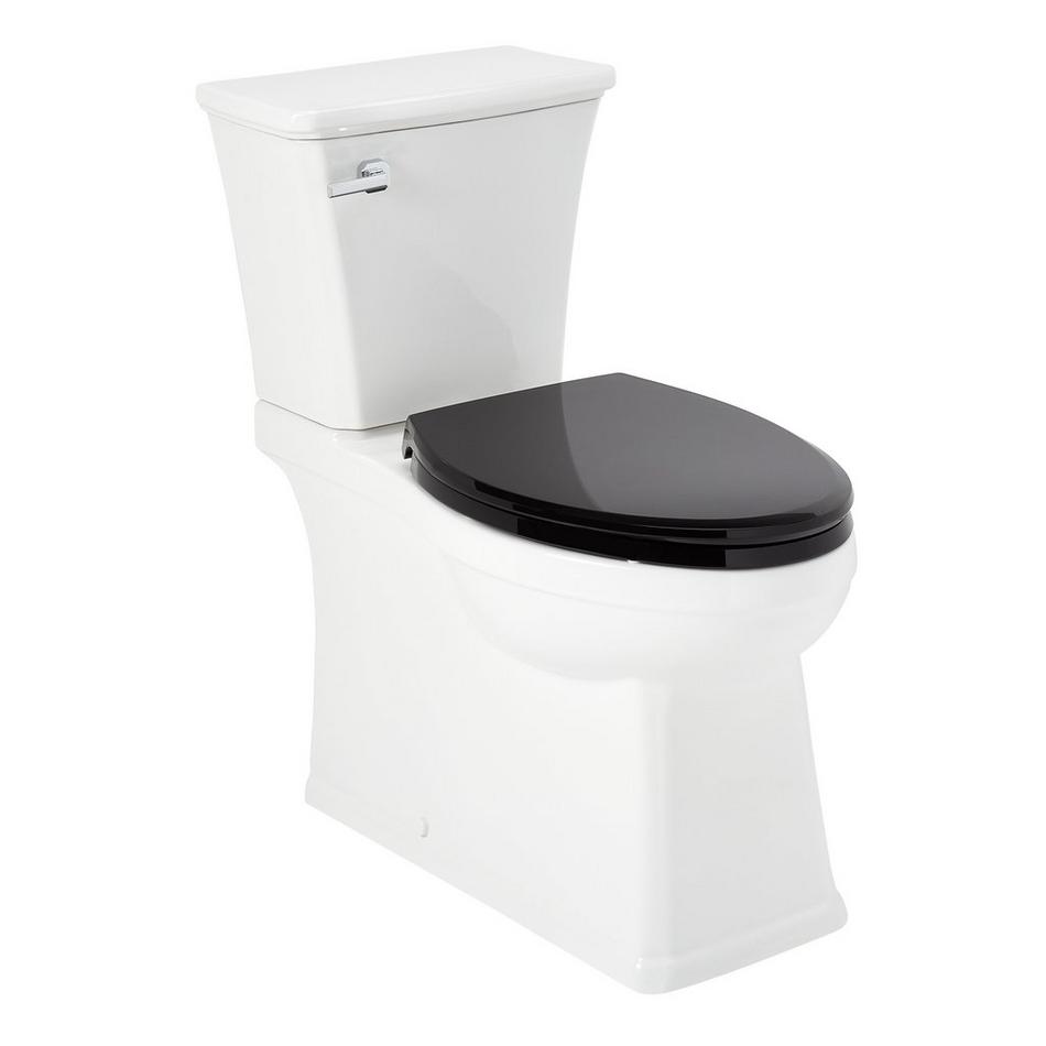 Benbrook Two-Piece Skirted Elongated Toilet With Heavy Duty Black Seat - Chrome Tank Handle, , large image number 1