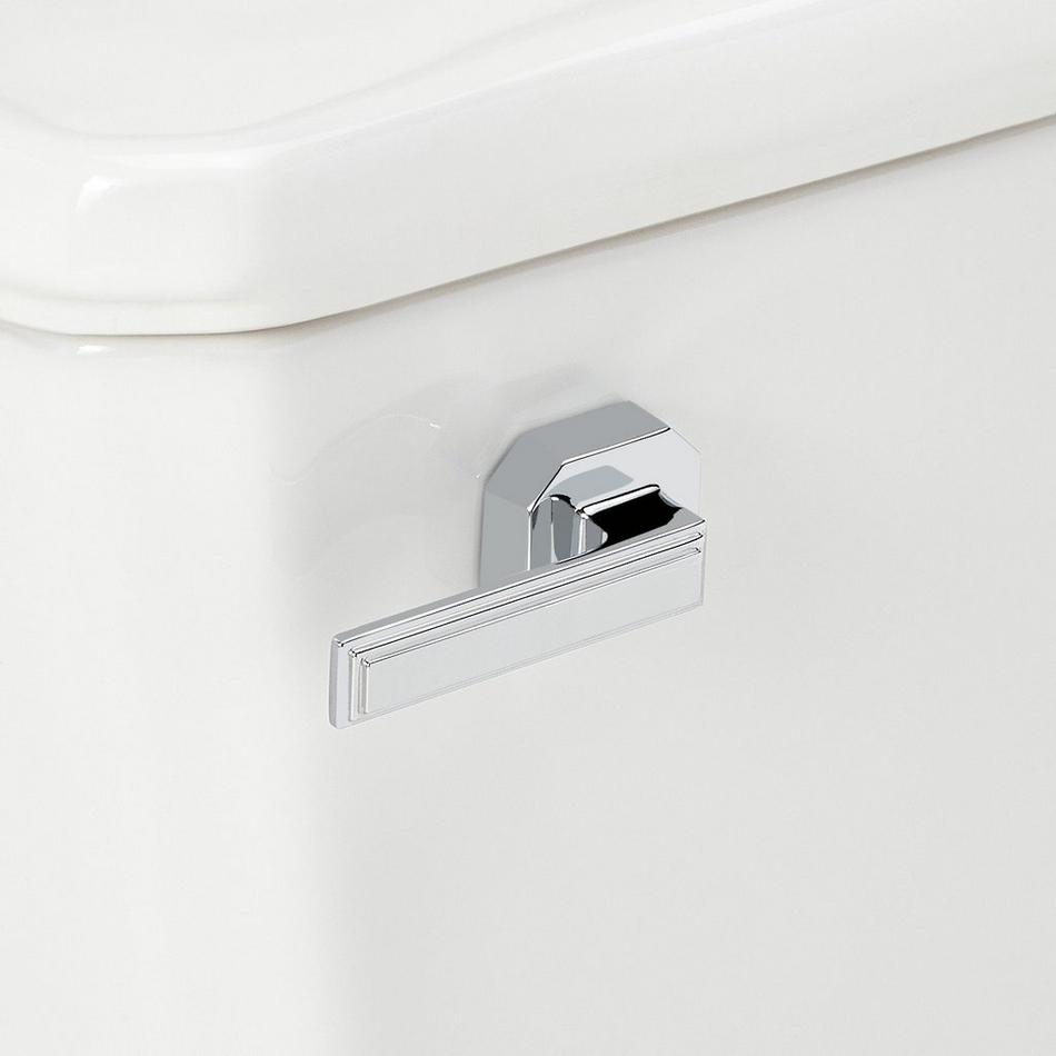 Benbrook Two-Piece Skirted Elongated Toilet With Heavy Duty Black Seat - Brushed Nickel Tank Handle, , large image number 5