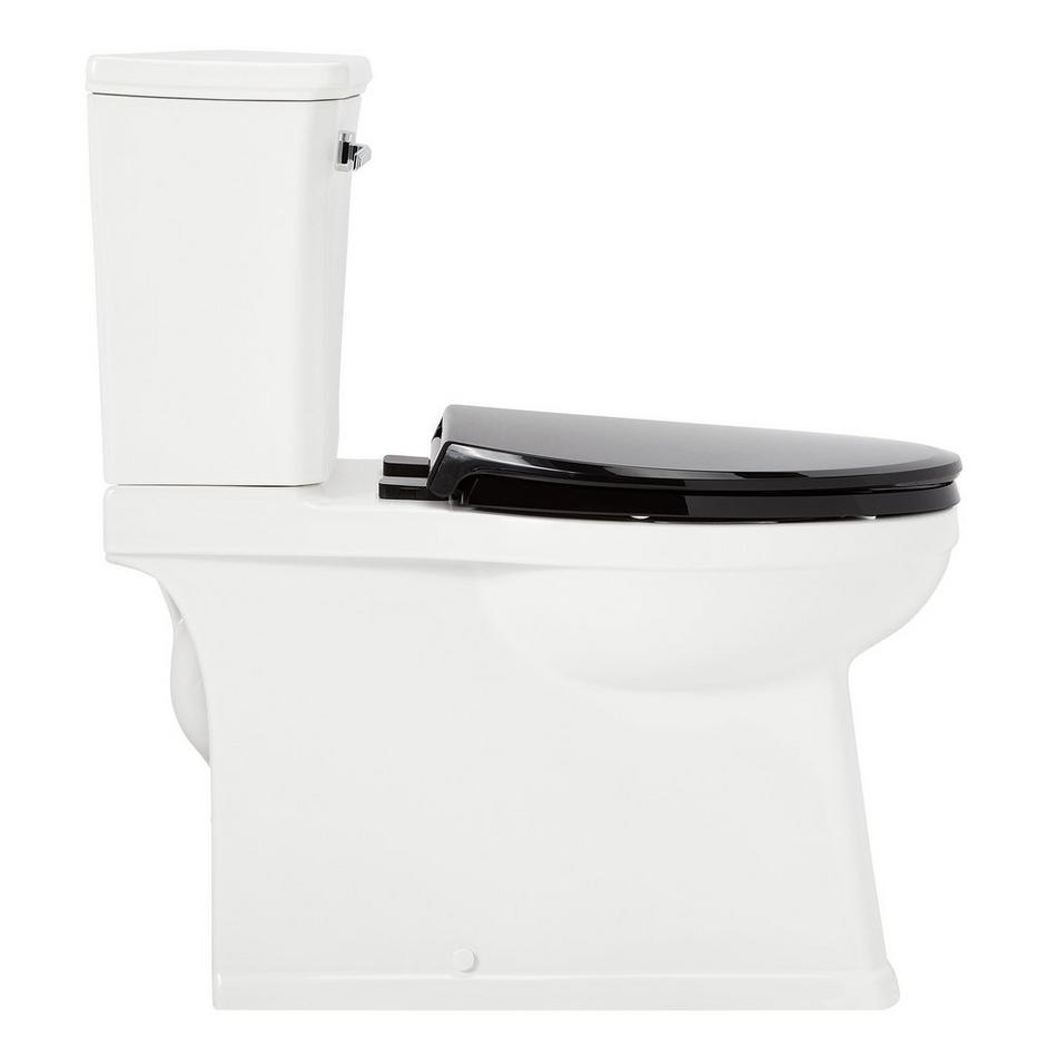 Benbrook Two-Piece Skirted Elongated Toilet With Heavy Duty Black Seat - Brushed Nickel Tank Handle, , large image number 2