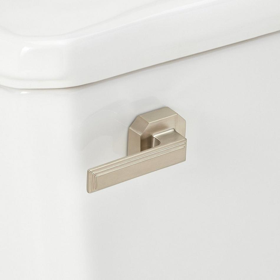 Benbrook Two-Piece Skirted Elongated Toilet With Heavy Duty Black Seat - Brushed Gold Tank Handle, , large image number 5