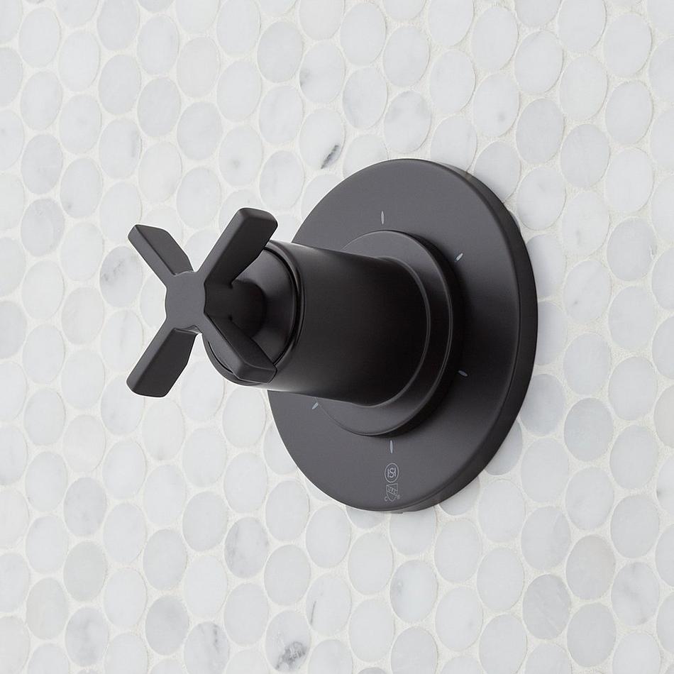 Vassor In-Wall Shower Diverter Trim and 3/4" Rough-In Valve - Matte Black, , large image number 0