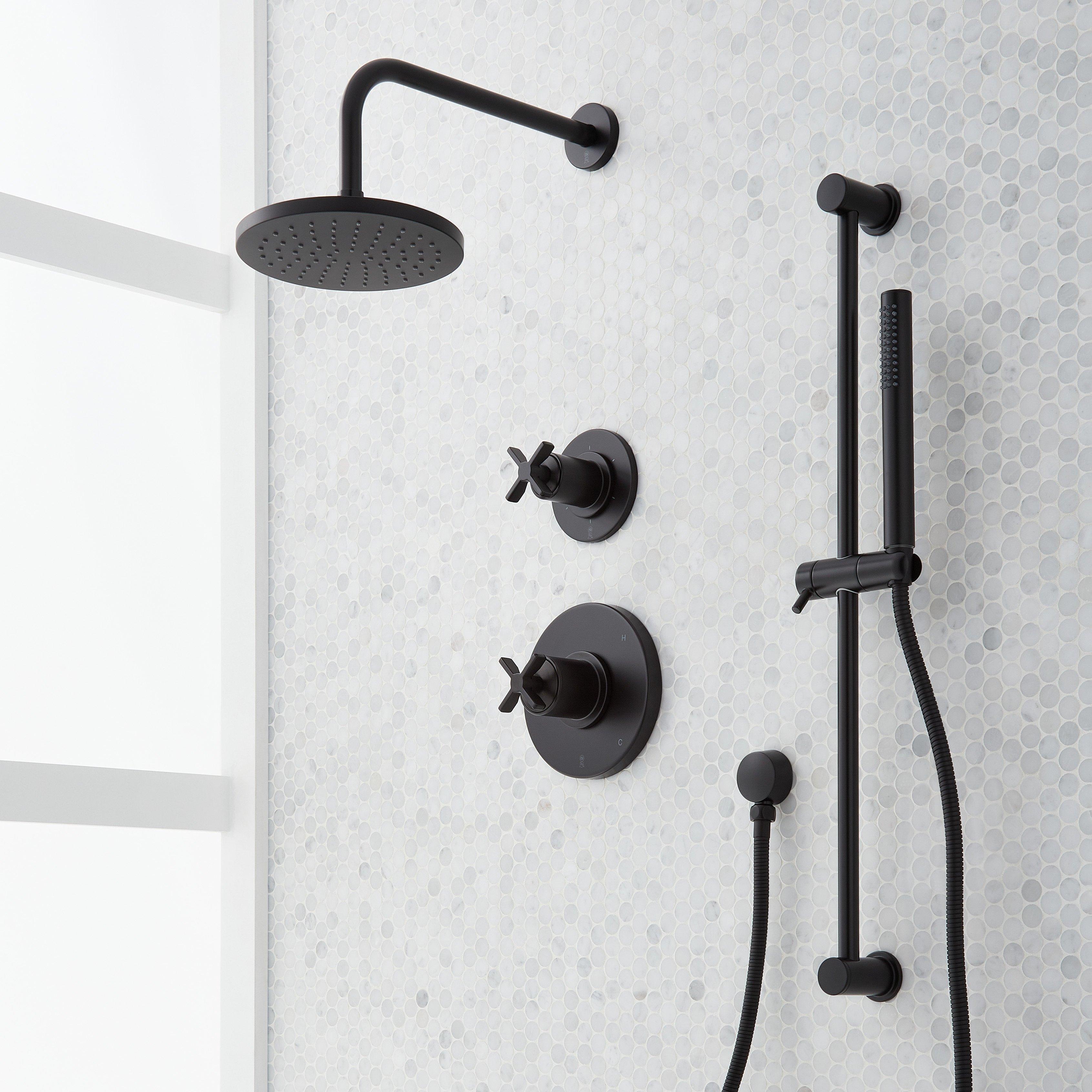 Vassor Pressure Balance Shower System with Slide Bar and Hand Shower ...