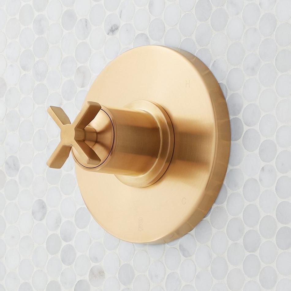 Vassor Pressure Balance Shower System with Slide Bar and Hand Shower - Brushed Gold, , large image number 2