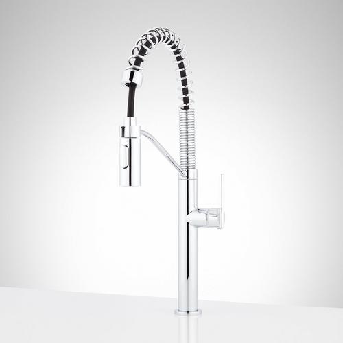 Eiler Single-Hole Kitchen Faucet with Spring Spout - Chrome