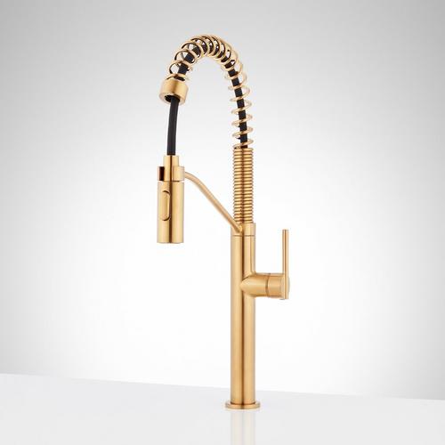 Eiler Single-Hole Kitchen Faucet with Pull-Down Spring Spout