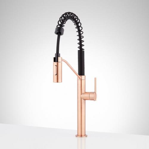 Eiler Single-Hole Kitchen Faucet with Pull-Down Spring Spout