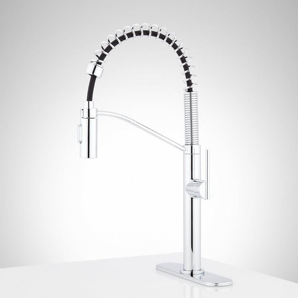Eiler Single-Hole Kitchen Faucet with Pull-Down Spring Spout and Deck Plate, , large image number 3