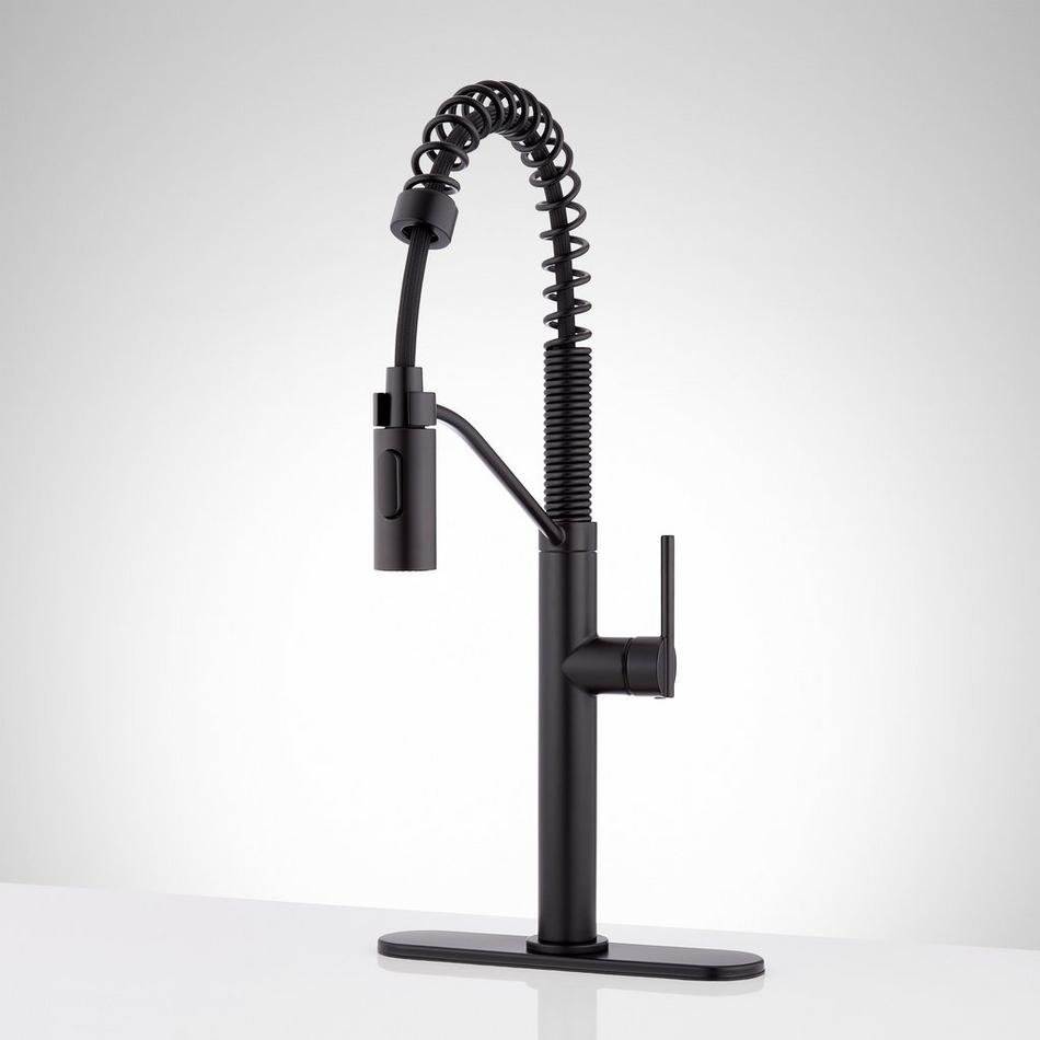Eiler Single-Hole Kitchen Faucet with Pull-Down Spring Spout and Deck Plate, , large image number 4
