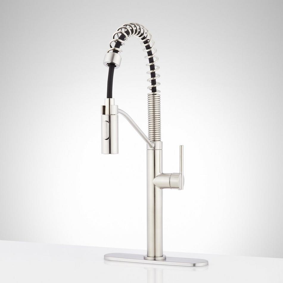 Eiler Single-Hole Kitchen Faucet with Pull-Down Spring Spout and Deck Plate, , large image number 8