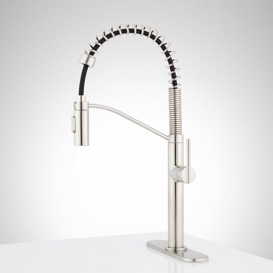 Eiler Single-Hole Kitchen Faucet with Pull-Down Spring Spout and Deck Plate, , large image number 9