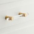 5-1/16" Clanora Acrylic Cabinet Pull - Clear/Satin Brass, , large image number 0