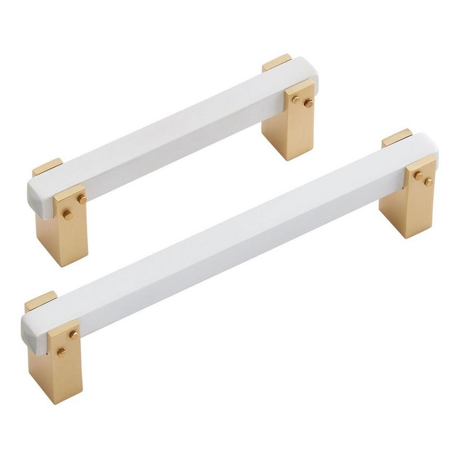Hovland Two-Tone Brass Cabinet Pull - Matte White/Satin Brass, , large image number 1