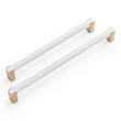 Hovland Two-Tone Solid Brass Appliance Pull - Matte White/Satin Brass, , large image number 1