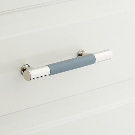 Simbury Enamel & Brass Cabinet Pull - Seafoam Green/Polished Nickel