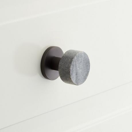 Jarek Circle Cabinet Knob - Gray Granite/Satin Gunmetal