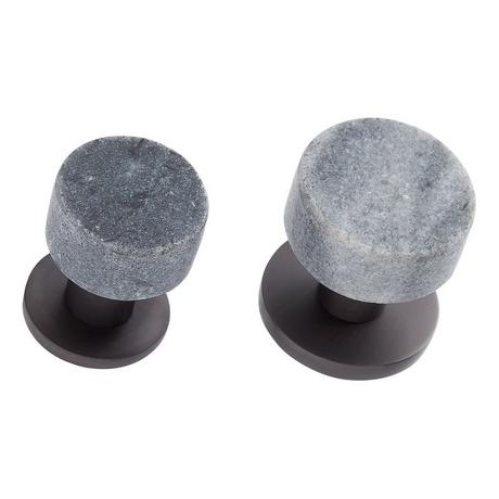 Jarek Circle Cabinet Knob - Gray Granite/Satin Gunmetal