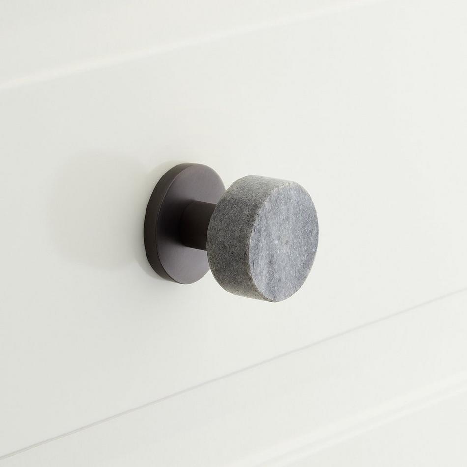 1-1/4" Jarek Circle Cabinet Knob - Gray Granite/Satin Gunmetal, , large image number 0