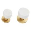 1-1/4" Jarek Circle Cabinet Knob - White Marble/Satin Brass, , large image number 1