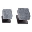 1-1/4" Jarek Square Cabinet Knob - Gray Granite/Satin Gunmetal, , large image number 1
