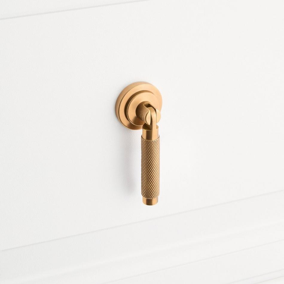 Arles Brass Knurled Drop Pull - Vintage Brass, , large image number 3